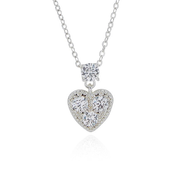 Sparkle Heart Silver Plated Necklace