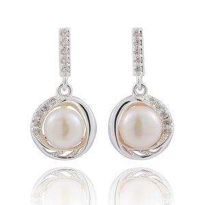 Freshwater Pearl Silver Plated Drop Earrings