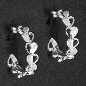 Silver Ice Silver Plated Heart Hoop Earrings