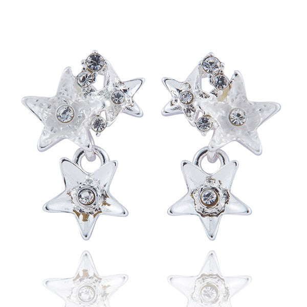Silver Ice Silver Plated Star Cluster Earrings