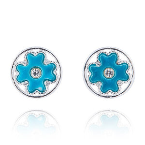 Clover Circles Mother of Pearl Silver Plated Turquoise Earrings