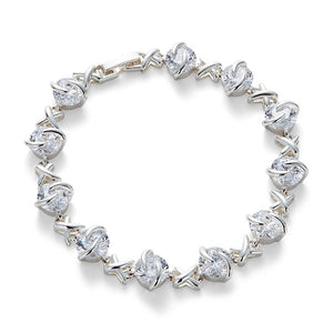 Silver Plated Sparkle Kiss Bracelet