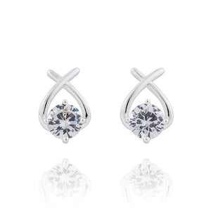 Silver Plated Suspended Sparkle Earrings