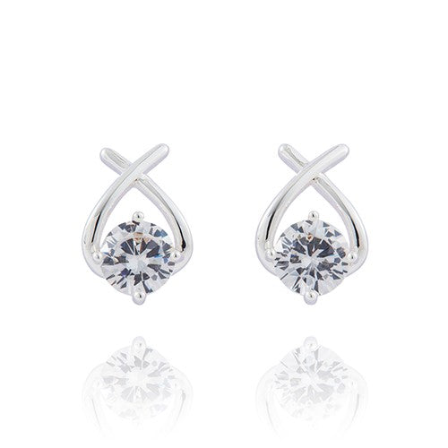 Silver Plated Suspended Sparkle Earrings