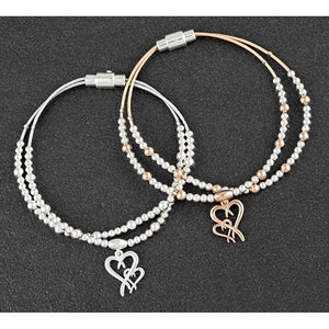 Silver Plated Bracelet In Leather in Two Colours with Heart Charm