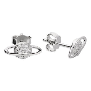 Sterling Silver Earrings with Cubic Zirconia Satellite Studs