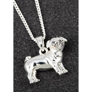 Silver Plated Pug Necklace
