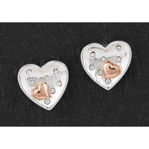 Two Tone Heart Earrings