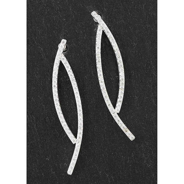 Sparkly Lines Silver Plated Earrings