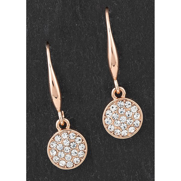 Glam Sparkle Rose Gold Plated Drop Earrings