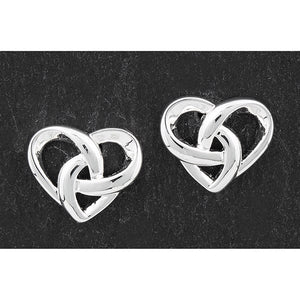 Celtic Knotted Heart Stud Earrings