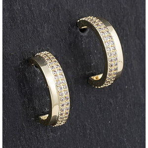 Contrast Gold Plated Small Hoop Earrings