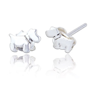 Sterling Silver Scottie Dog Stud Earrings