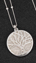 Load image into Gallery viewer, Silver plated or Rose Gold Plated Tree of Life Long Necklace
