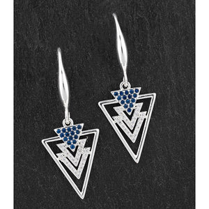 Art Deco Silver Plated Triangle Earrings