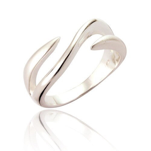 Sterling Silver with Brushed Silver and Highly Polished Ring