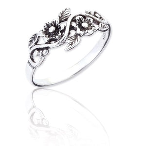 Sterling Silver Blossom Floral Ring