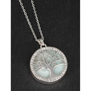 Silver Plated Amazonite Tree of Life Necklace