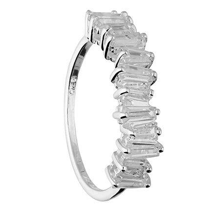 Sterling Silver Cubic Zirconia Half Eternity Ring