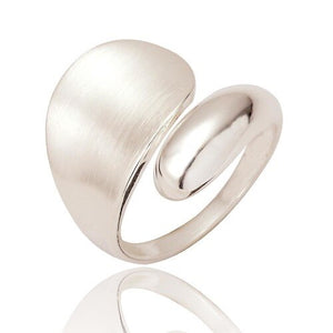 Sterling Silver with Brushed Silver Statement Ring