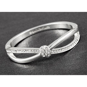 Diamonte Knot Silver Plated Bangle