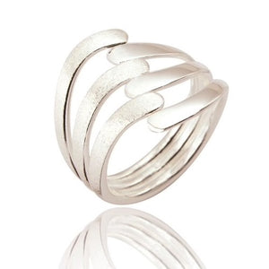 Sterling Silver Ring with Wave Design