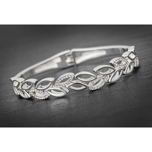 Silver Plated Leaves Bangle