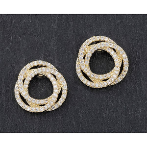 Twisted Circle Gold Plated Stud Earrings