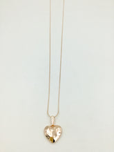 Load image into Gallery viewer, Long Hammered Heart Necklaces - Comes In Rose Gold and Sikver
