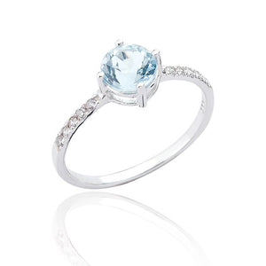 Sterling Silver Blue Topaz Sparkly Ring
