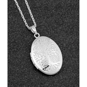 Silver Plated Locket With Tree of Life Life Design
