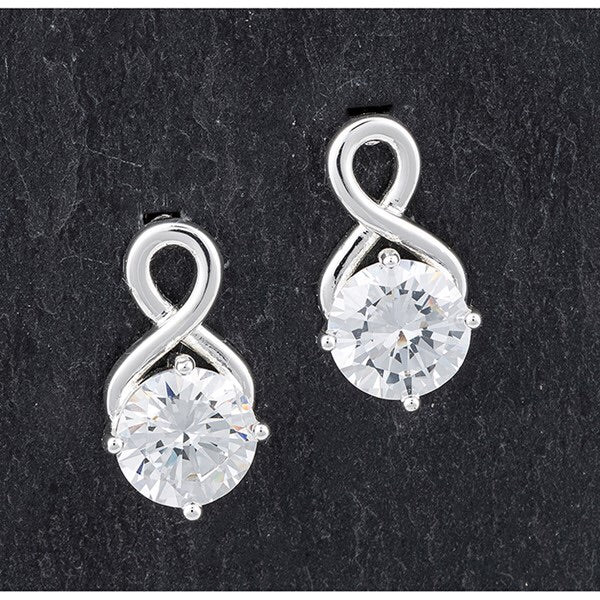 Classic Solitaire Silver Plated Earrings
