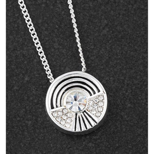 Art Deco Silver Plated Ornate Circle Necklace