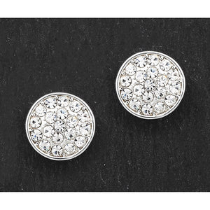 Glam Sparkle Silver Plated Stud Earrings