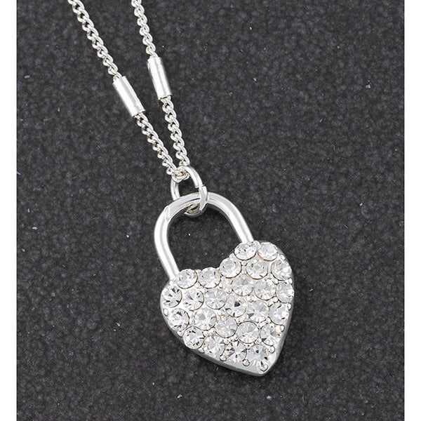 Silver Plated Sparkle Hearts Necklace