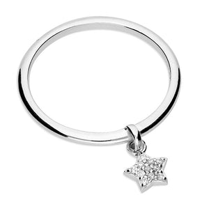 Sterling Silver Ring with Star Charm