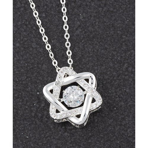 Moving Crystal Star Silver Plated Necklace