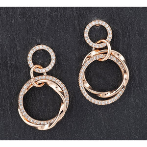 Glams Circle Dangly Rose Gold Earrings