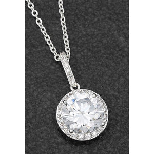 Solitaire Silver Plated Necklace